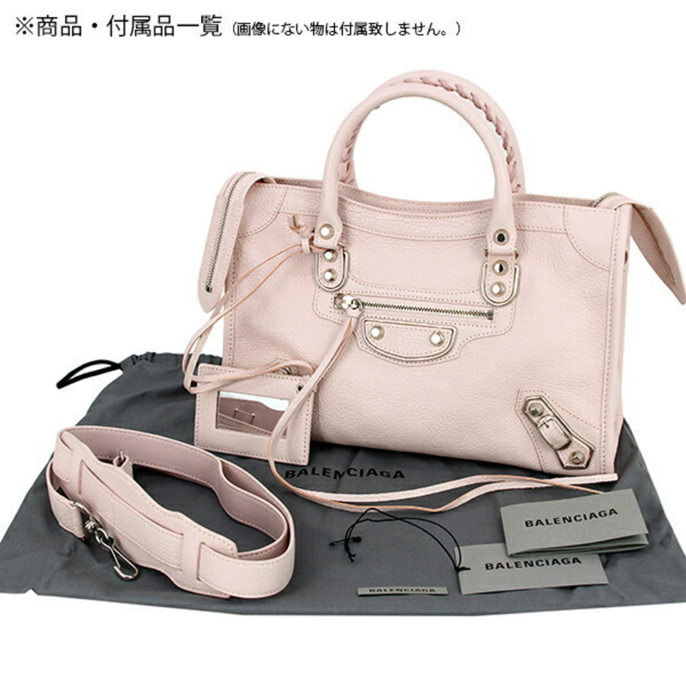 Balenciaga Classic Metallic City Shoulder Bag Rose Pink Goatskin Handbag Leather - Picture 9 of 9